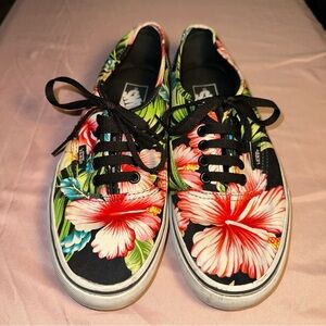 Vans Women's Tropical Floral Sneakers - Black and Pink